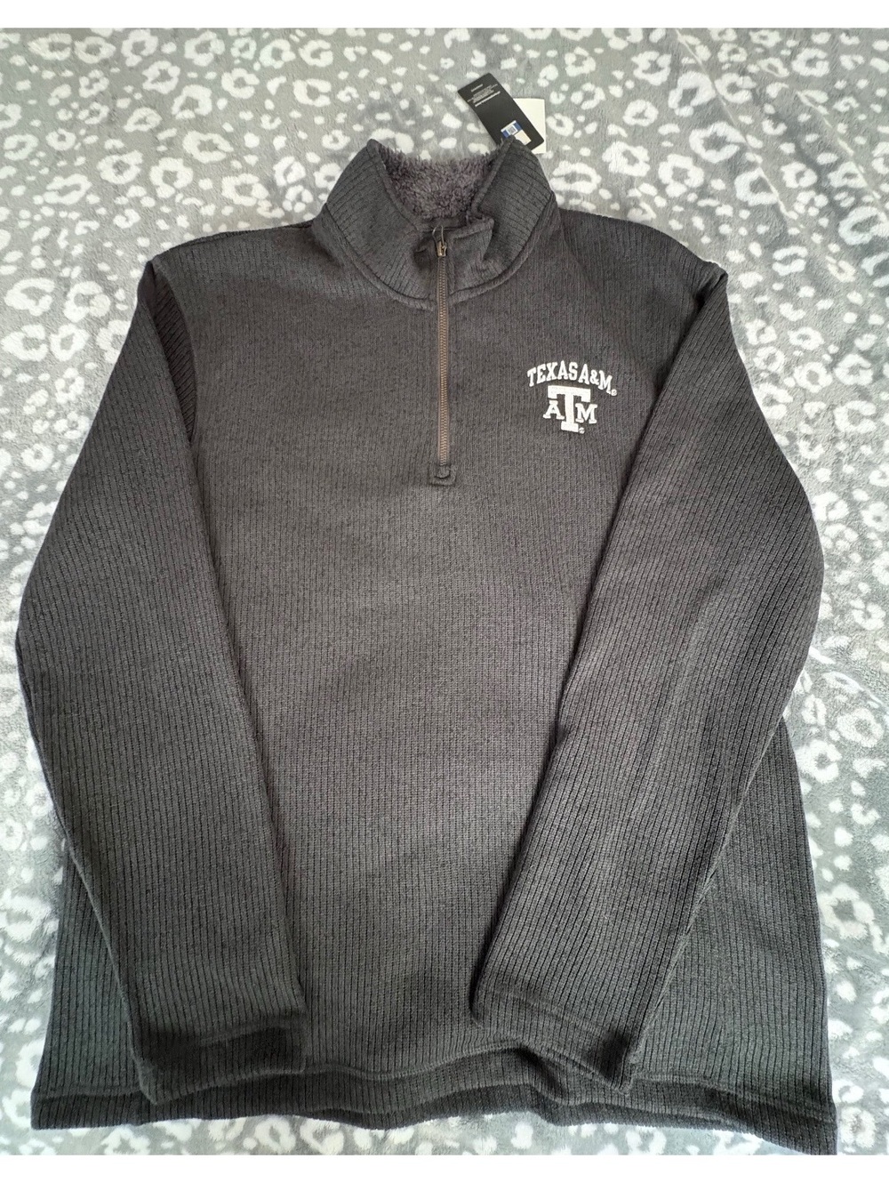 Champion Texas A&M Half-Zip Sherpa Pullover Sweater Size L